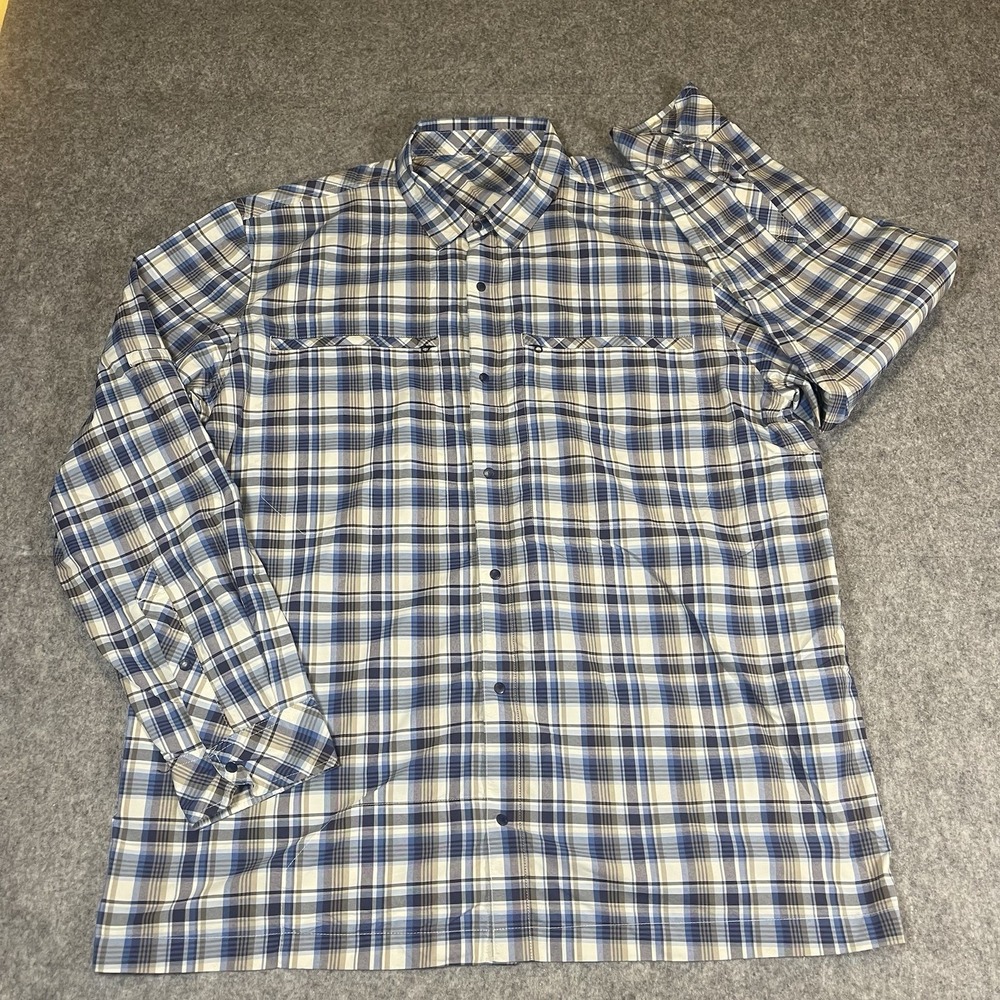 Rohan Equator Shirt Mens Size XL Long Sleeve Plaid Pattern Sun Protection UPF 40